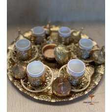 طقم فناجين ذهبي